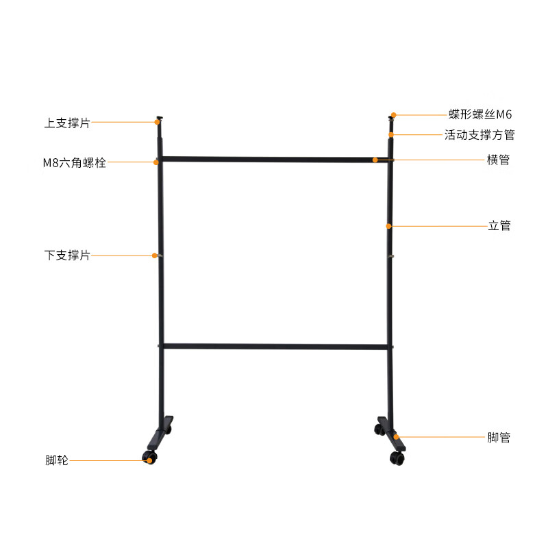 得力白板架1.2-2.4米白板通用支架带脚轮白板架 /照片墙留言板公告栏 得力7870白板架通用款(灰)高清大图