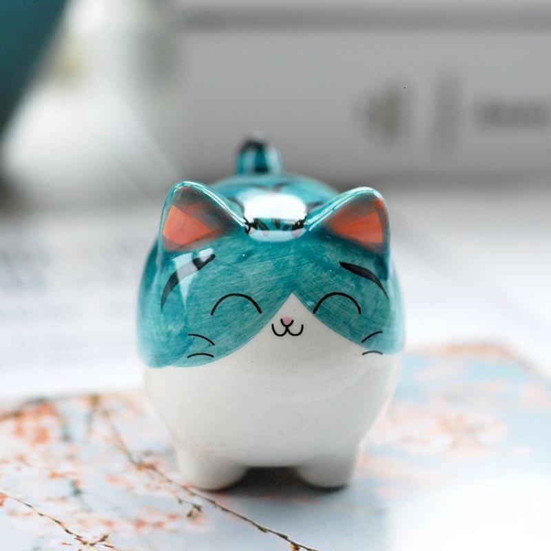 陶瓷小猫咪汽车摆件车内饰品客厅电视柜桌面装饰创意生日礼品三维工匠