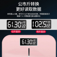 USB可充电电子秤纳丽雅精准家用健康称体重秤人体秤成人称重体重称国庆. 雅银灰-电池款*26*26CM-Q55