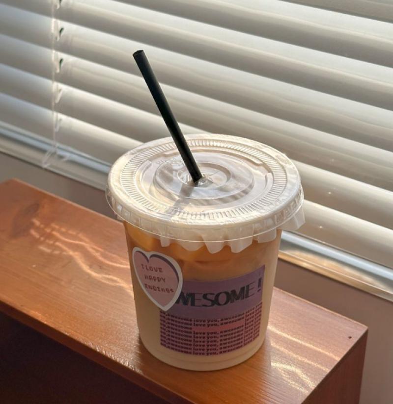 网红奶茶杯ins风一次性咖啡杯自制饮品杯外卖塑料打包杯pet冰粉杯-400ml平盖杯+防漏纸+粗管;【100套装】