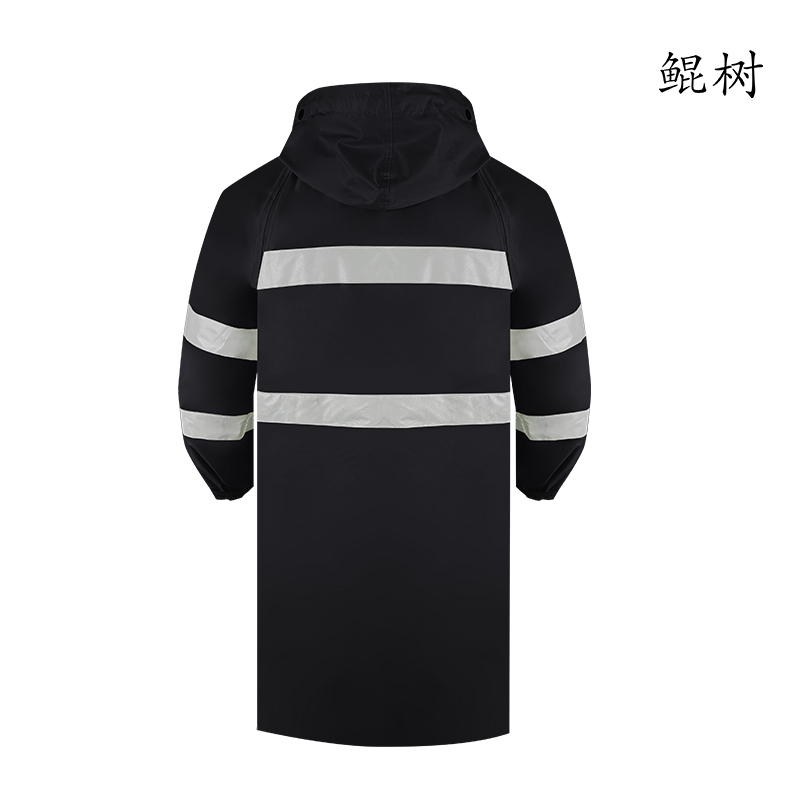 夏季黑色春亚纺雨衣(黑色)C-001长款工作服劳保服高清大图