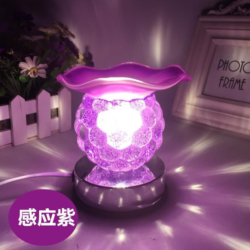 香薰炉熏香精油灯床头卧室家用小夜灯台灯助睡眠插电香薰灯 调光开关透明