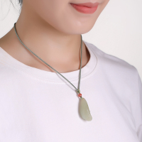 印象眸 [玉雕大师冀克正工作室作品]和田玉竹笋吊坠 青白玉节节高升男女款孤品玉石挂件 附送证书