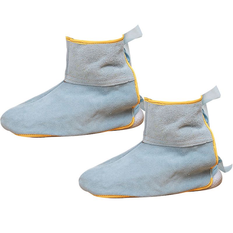 韩国蓝系带护脚一双电焊工护脚套电焊脚盖皮全脚防烫鞋套防护装备用品