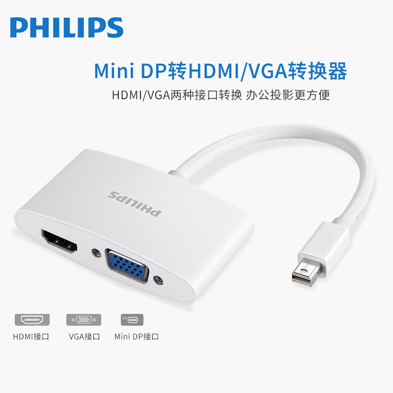 飞利浦(Philips)miniDP转HDMIVGA 转换器SWR3121 HY