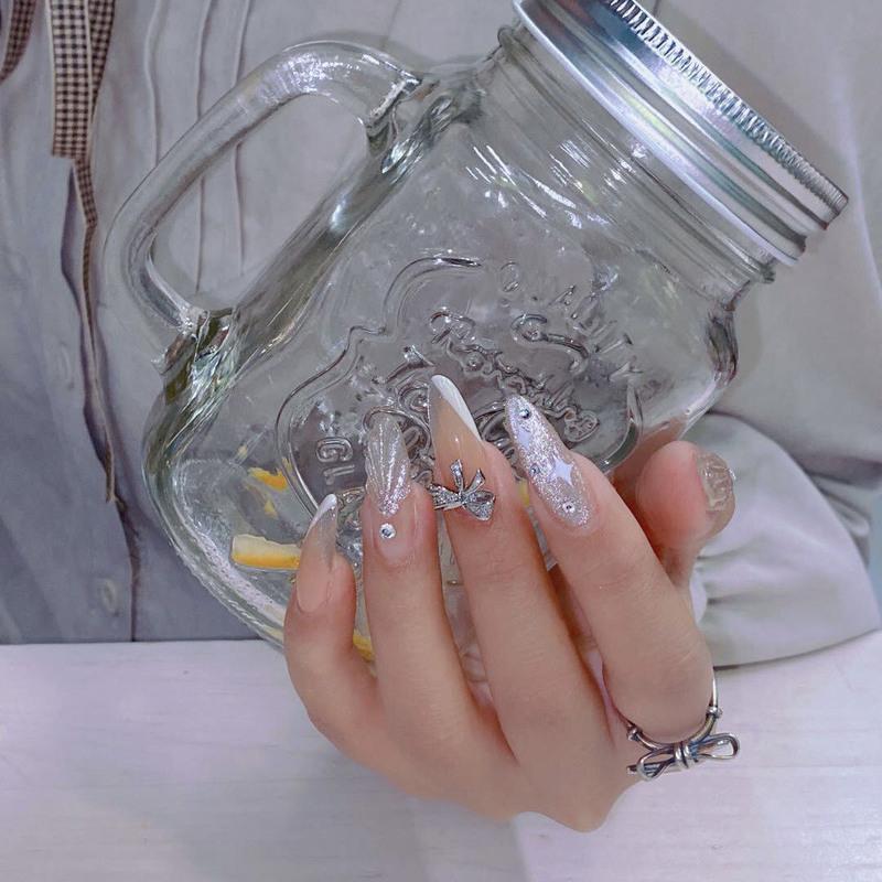 [手工美甲]甲片成品美甲贴片假指甲美人鱼扇贝系列可拆卸穿戴 款式一 S码