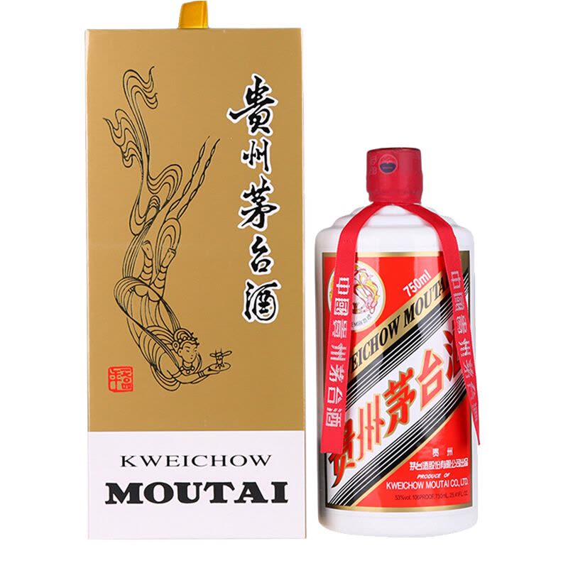 茅台贵州茅台酒飞天茅台53度750ml 单瓶装酱香型白酒【价格图片品牌报价