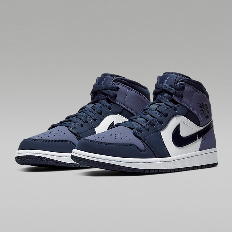 耐克jordan 1 aj1桑德紫 黑紫脚趾 中帮复古男鞋篮球鞋554724-445