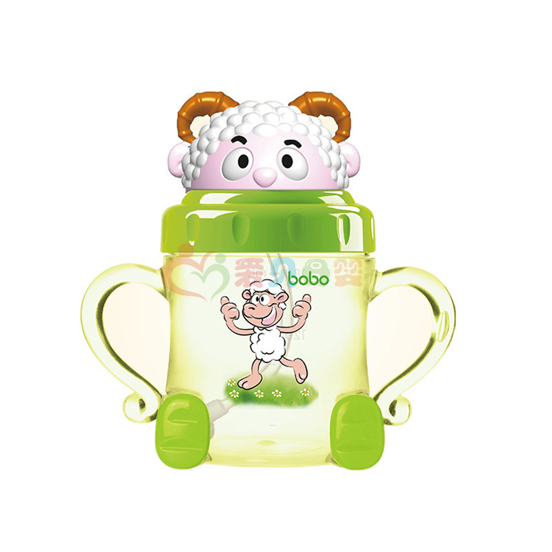 乐儿宝（bobo）卡通PP学饮杯吸管杯 聪明猴180ml 适用年龄6个月以上 水杯水壶 LB111带手柄