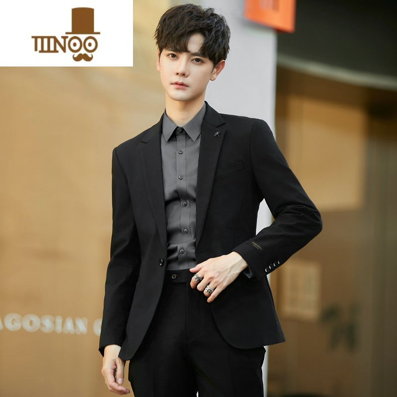 YANXU休闲小西装男外套韩版修身商务正装结婚西服套装感上衣