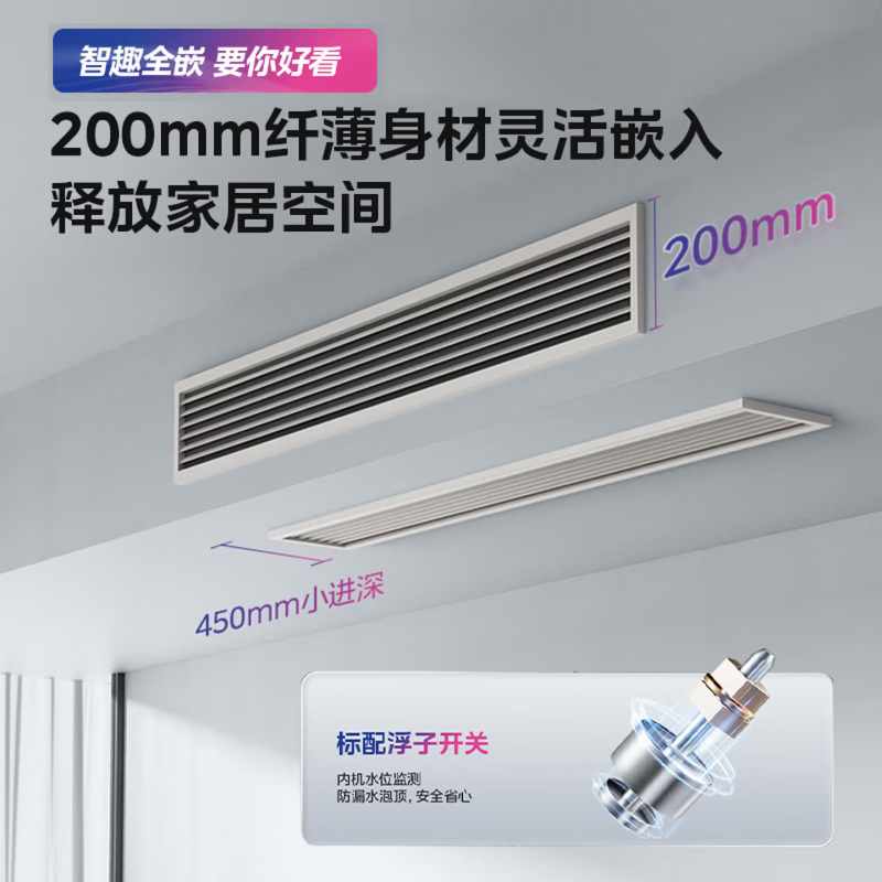 华凌中央空调风管机一拖一大3匹Pro一级能效全直流变频空调双排铜管国家补贴 KFR-75T2W/B3N8-HL(1)Ⅲ高清大图