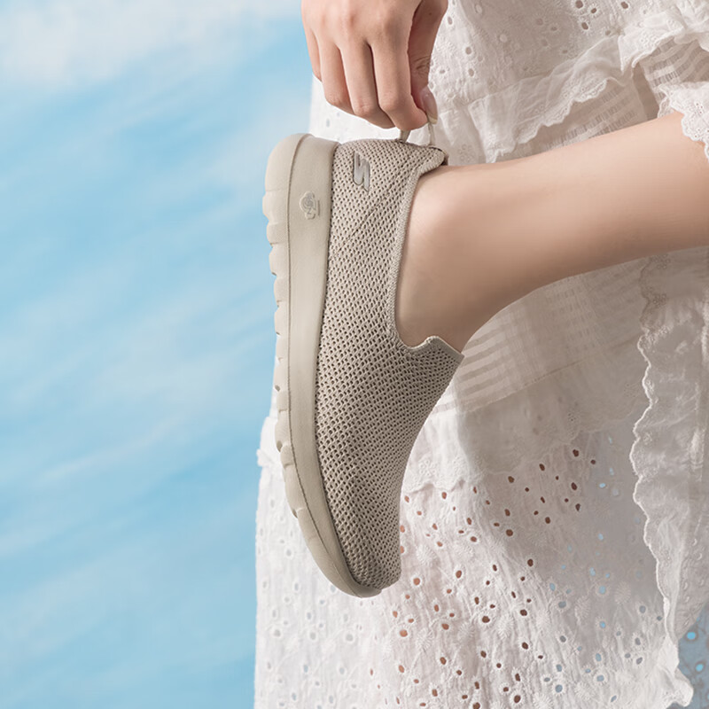 斯凯奇（Skechers）女鞋新款网面透气通勤运动健步鞋轻便缓震运动休闲鞋124686-TPE ZP高清大图