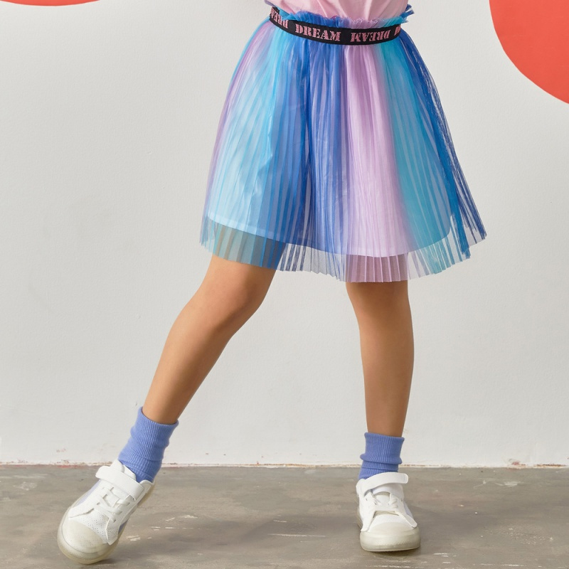 [99元3件]moomoo童装女童半身裙儿童裙子夏季新款洋气蓬蓬女中童网纱半裙高清大图