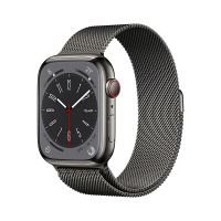 Apple Watch Series 8 智能手表(GPS+蜂窝版) 45mm 石墨色不锈钢表壳 石墨色米兰尼斯表带