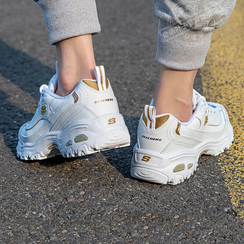 斯凯奇(Skechers)老爹鞋女鞋运动鞋时尚耐磨轻便透气板鞋舒适休闲鞋复古熊 11931-WGD 5/35/220mm