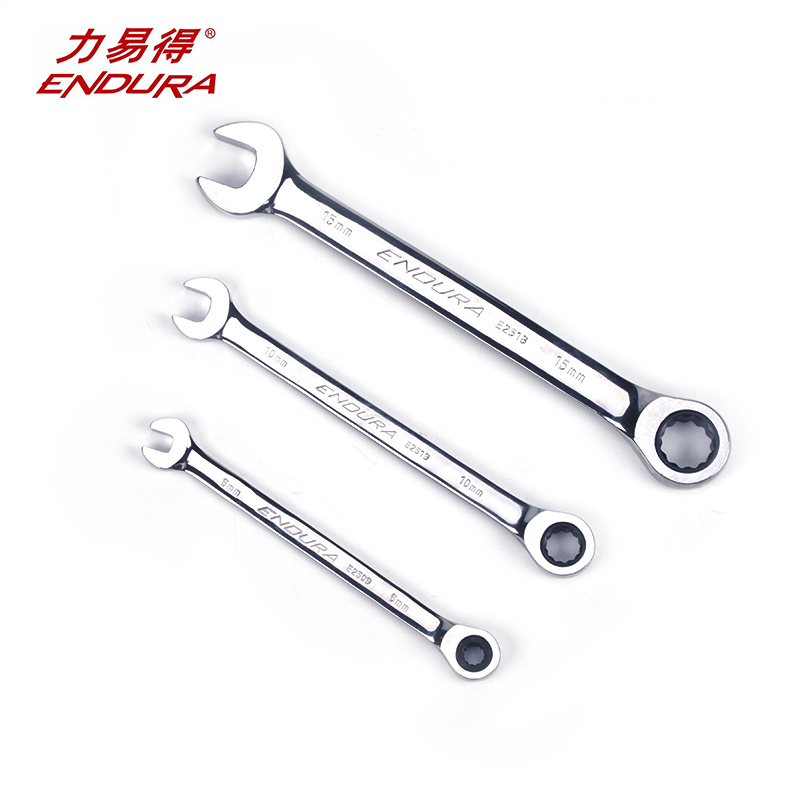力易得(ENDURA) E2520全抛光棘轮两用开口梅花快速扳手17mm 1把(货期3-5天)
