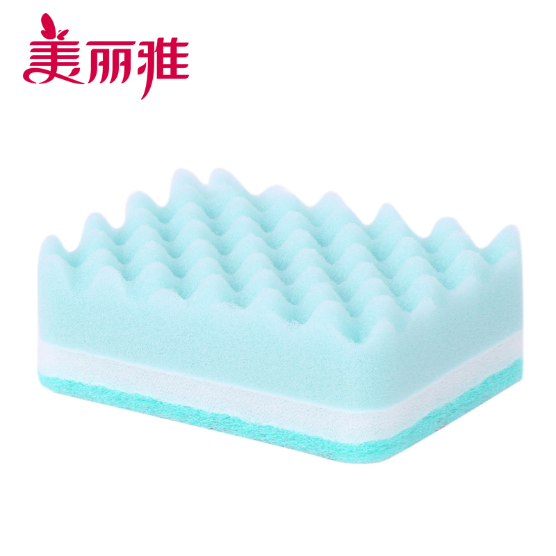 美丽雅波纹海绵百洁布 2片入
