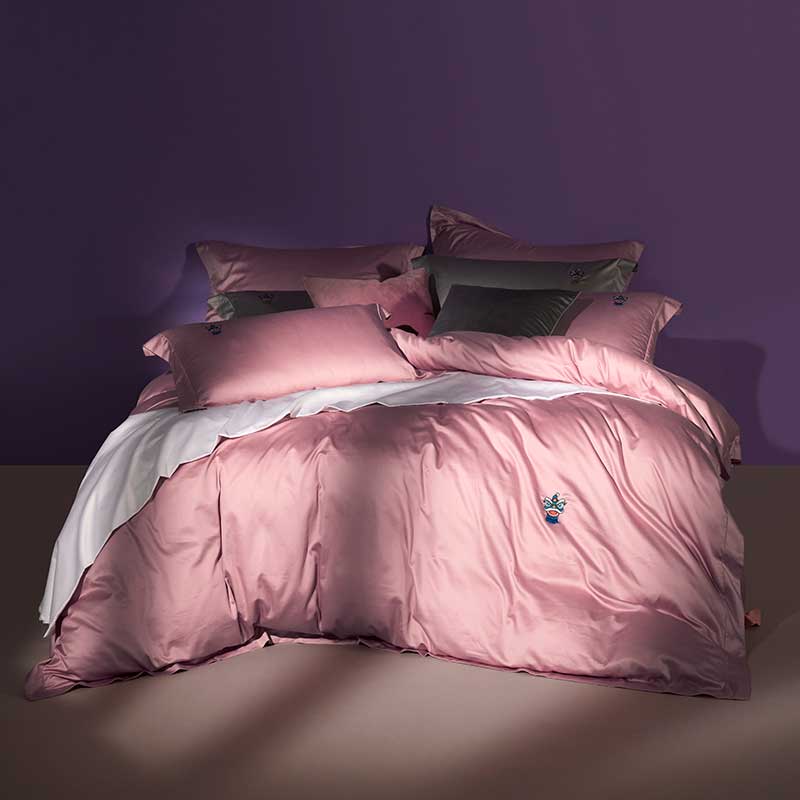 罗莱家纺全棉缎纹四件套18米双人纯棉床单被套时尚柔软套件小西几床品