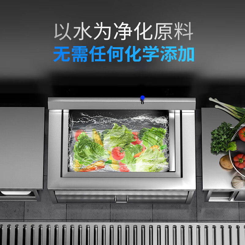 蔚天蓝 全动自动商用洗菜机家用果蔬清洗机水触媒净化机去农药嵌入式商用 双缸1.8米消毒洗菜机高清大图