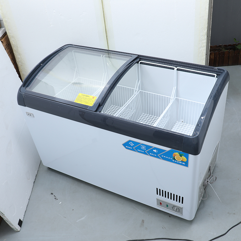 赫强商用冷柜BD/BC-536升黑色冰柜商用卧式推拉门冰柜冷冻冰柜食品冷藏柜雪糕柜水果蔬菜保鲜冷柜