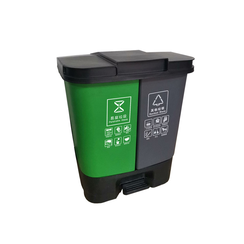 脚踏双分类垃圾桶(20L+20L)