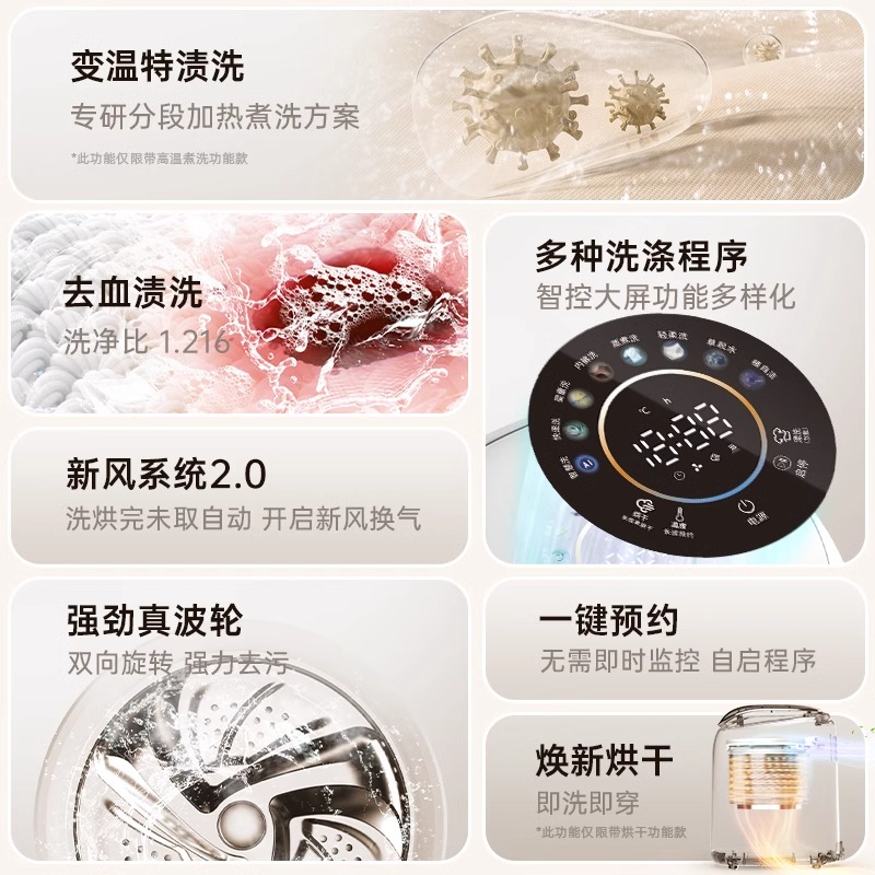 小鸭牌0.5公斤洗内衣裤袜子专用神器家用小型桌面款全自动迷你洗衣机洗脱烘一体BLDC直驱变频电机彩屏数显高清大图