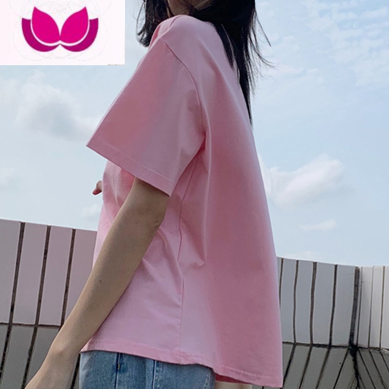 七斓黑色纯色t恤女短袖半袖韩版大码2021夏季宽松白体恤ins打底衫