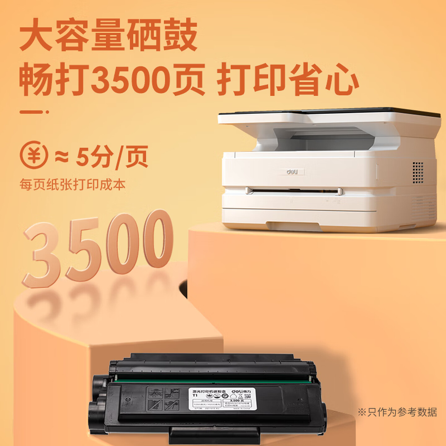 得力(deli)M2500DN激光打印机办公学习复印机扫描机一体机 一分钟28页大容量3500页可国产系统高清大图