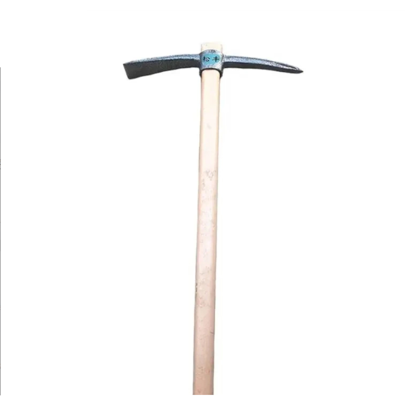 松丰锰钢加厚大号木柄防汛洋镐锄头挖土挖树根钢镐工具刨石尖镐十字镐冰镐87cm*57cm把