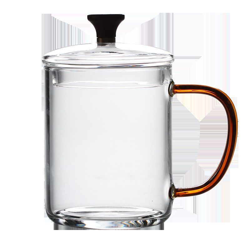 耐热玻璃杯家用高硼硅玻璃耐高温泡茶杯水杯创意复古水杯子400ml木珠