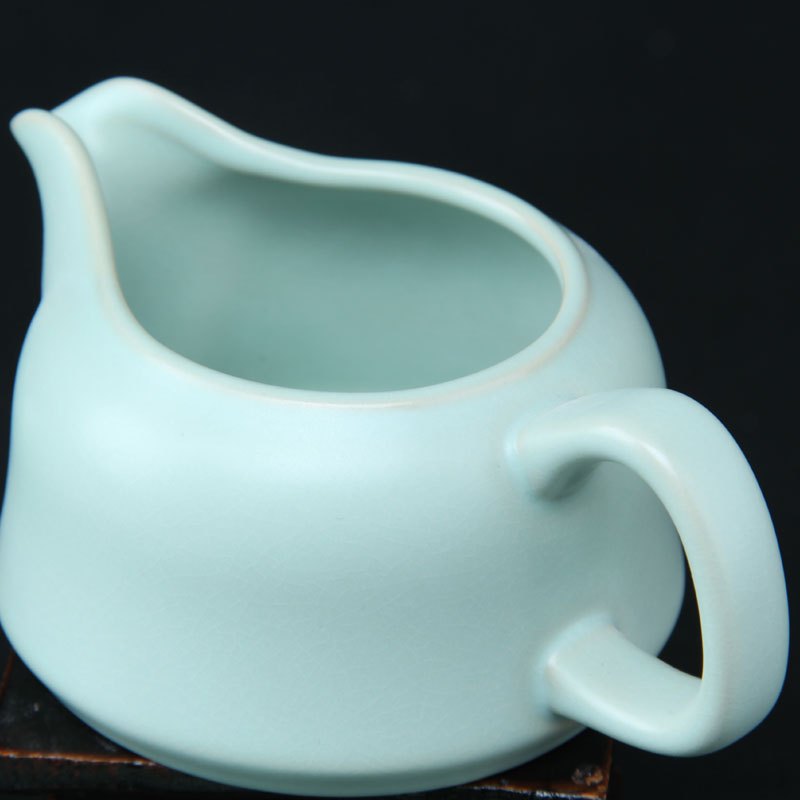 唐宏坊 公道杯分茶器茶海家用汝窑功夫茶具配件 开片汝瓷天青色款式七