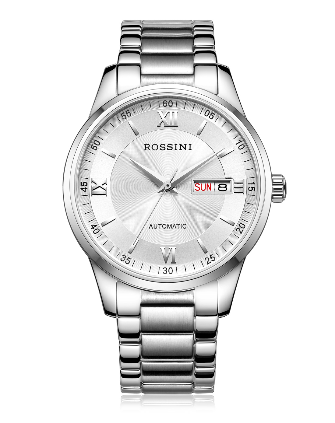 罗西尼rossini手表时尚腕表大气质感个性日历秒盘透底自动机械表男士