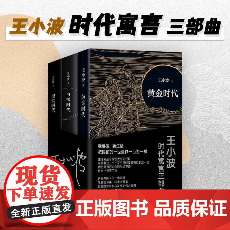 王小波时代寓言三部曲:《黄金时代》《白银时代》《黑铁时代》(全3册) 王小波 著 作家作品集 文学 北京十月文艺出版社