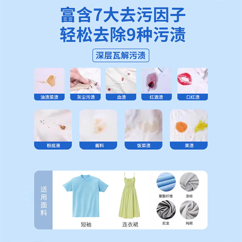 沫檬-衣物渗透剂活性酶清洁喷雾干洗剂去除白色衣服去污渍油迹清洁神器剂衣领净300mlMMD13-4*1高清大图