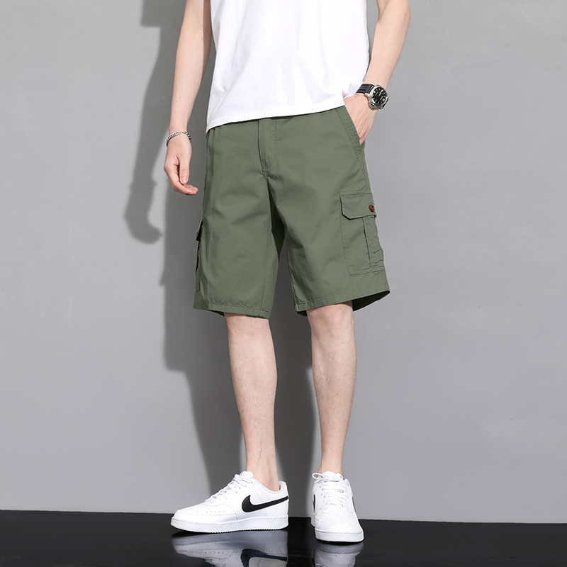 渔人船长夏季男士工装裤五分裤休闲运动短裤中裤轻薄透气多口袋大裤头