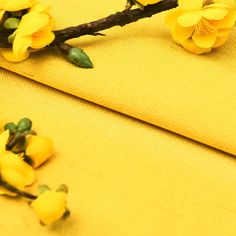 家柏饰(CORATED)北欧现代简约客厅卧室阳台遮光飘窗纯色百搭棉麻拼接成品窗帘 流星麻-无拼接（柠檬黄 宽1.5高2.7【打孔加工】