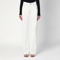 Off-White女士高弹显瘦直筒牛仔裤棉白色休闲百搭显腿长 27 白色
