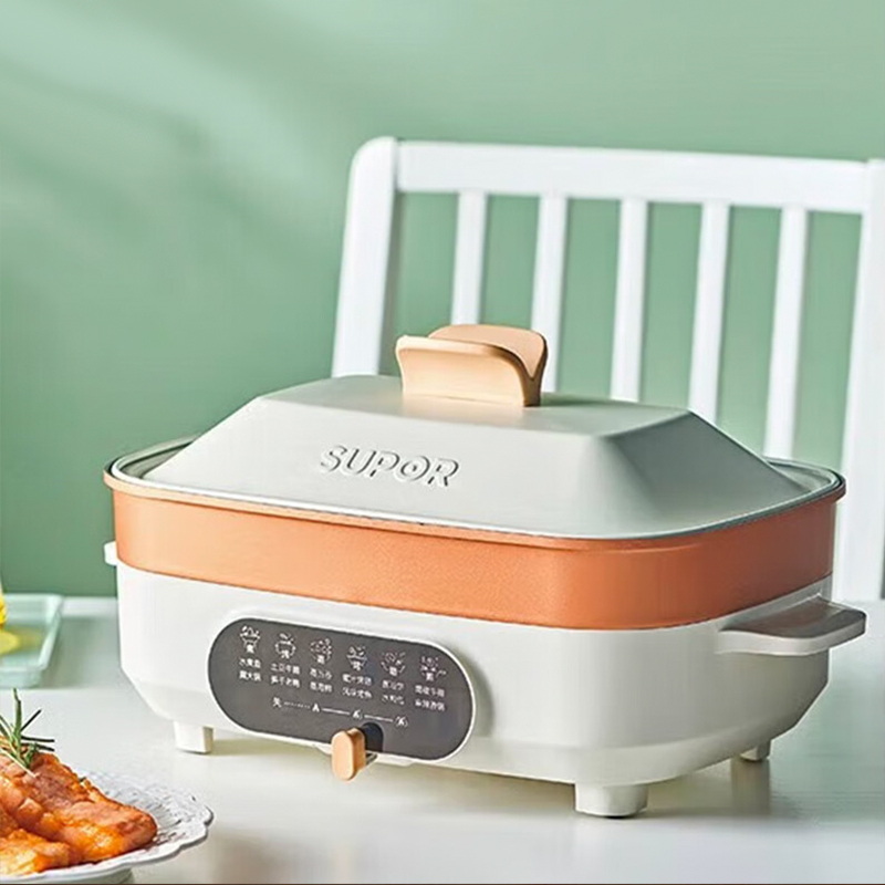 苏泊尔(SUPOR)多用途锅电烧烤锅电火锅电炒锅家用电蒸锅烤肉锅煎烤机加深多功能料理锅JD3424D08高清大图