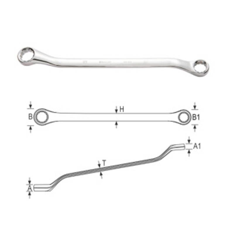 史丹利(Stanley) 17x19mm 公制精抛光45°角双梅花扳手 93-906-1-23 (单位:个)