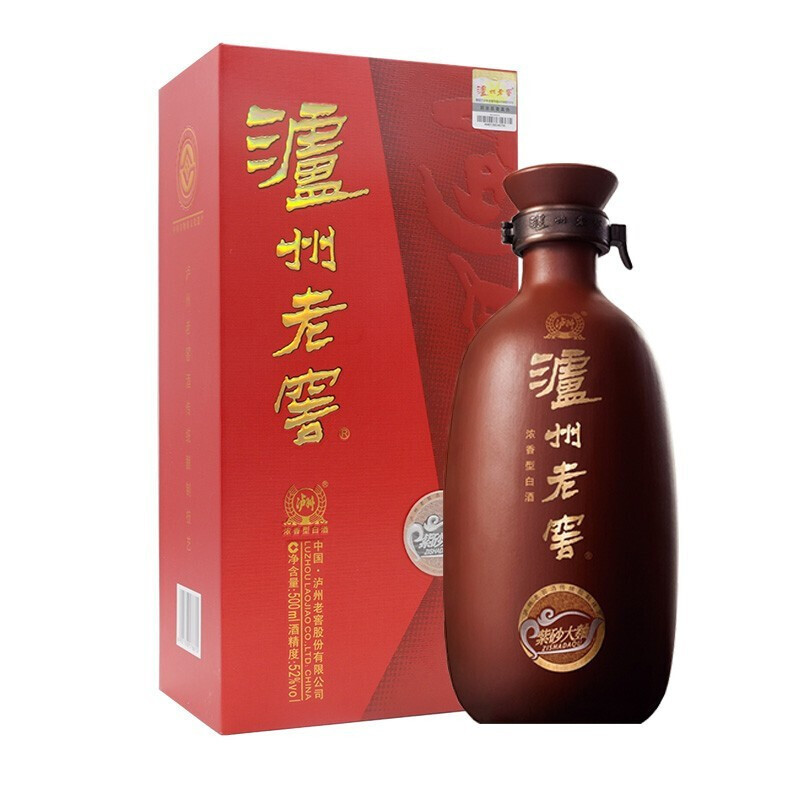 泸州老窖 紫砂大曲52度 红陶 500ml 单瓶装 浓香型白酒
