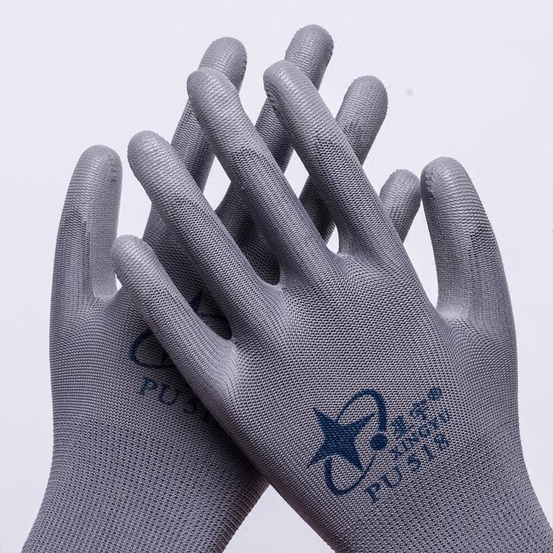 星宇pu508涂掌劳保手套白尼龙防静电打包耐磨防滑丁腈胶pu518 星宇pu