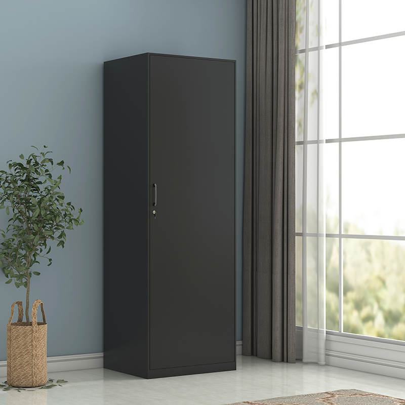 臻远钢制阳台柜单门更衣柜储物柜曜石黑 防锈防晒