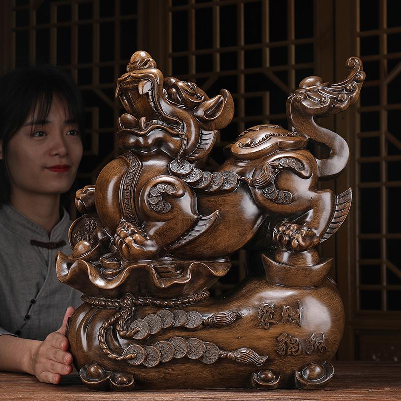 家柏饰(CORATED)貔貅摆件一对貔恘皮丘办公室桌面装饰开业送礼品高清大图