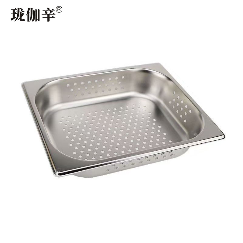 珑伽辛 不锈钢冲孔份数盆洗菜盆漏盆沥水盆 1/2 330*265*65mm/个高清大图