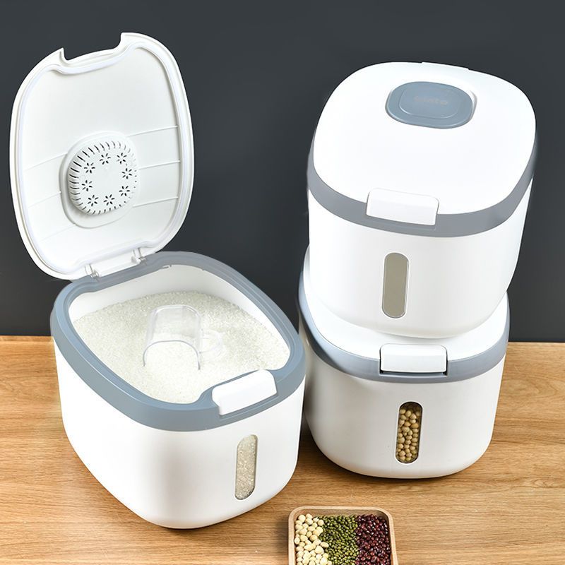 顺云鑫米桶家用20斤防潮防虫密封储米箱厨房收纳储物罐米缸米桶灰色