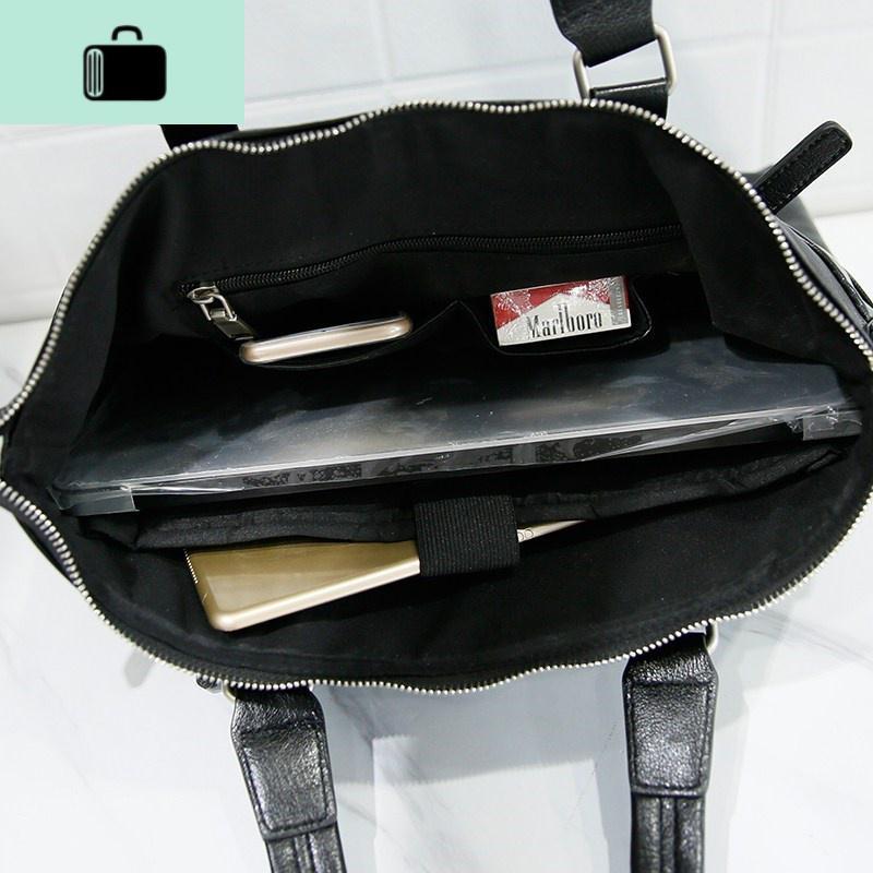 男士公文包横款休闲韩版商务手提包多功能出差肩包电脑包包newlake