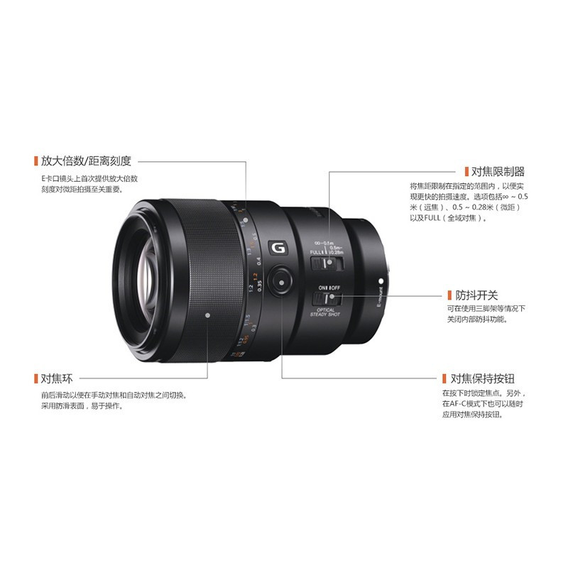 索尼(SONY)FE 90mm F2.8 G OSS 全画幅微单相机微距G镜头 E卡口 (SEL90M28G) 微距特写 人像 镜头
