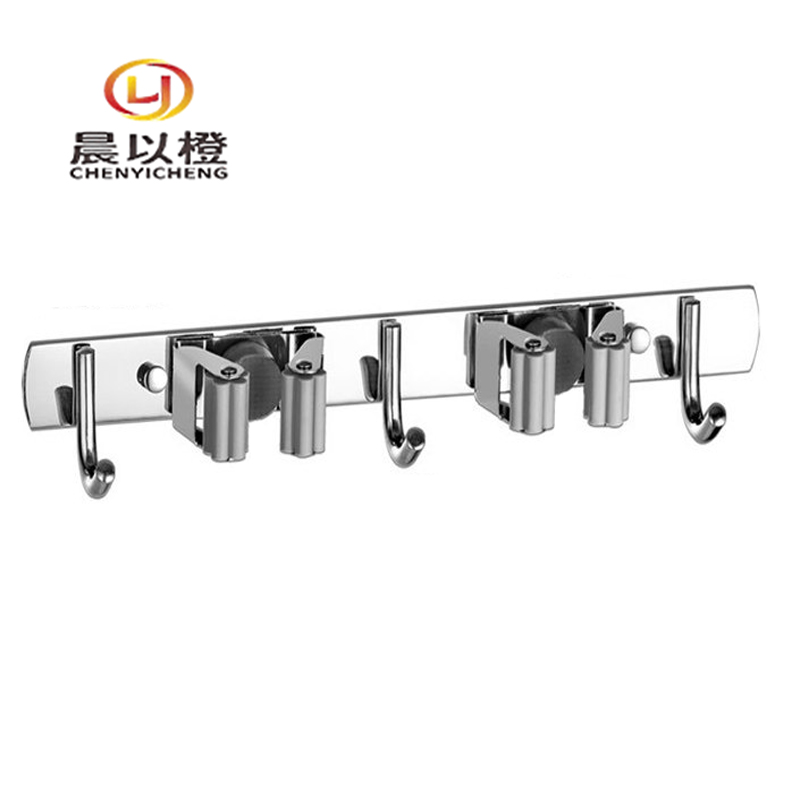 晨以橙 不锈钢拖把架挂钩 2夹3钩 个