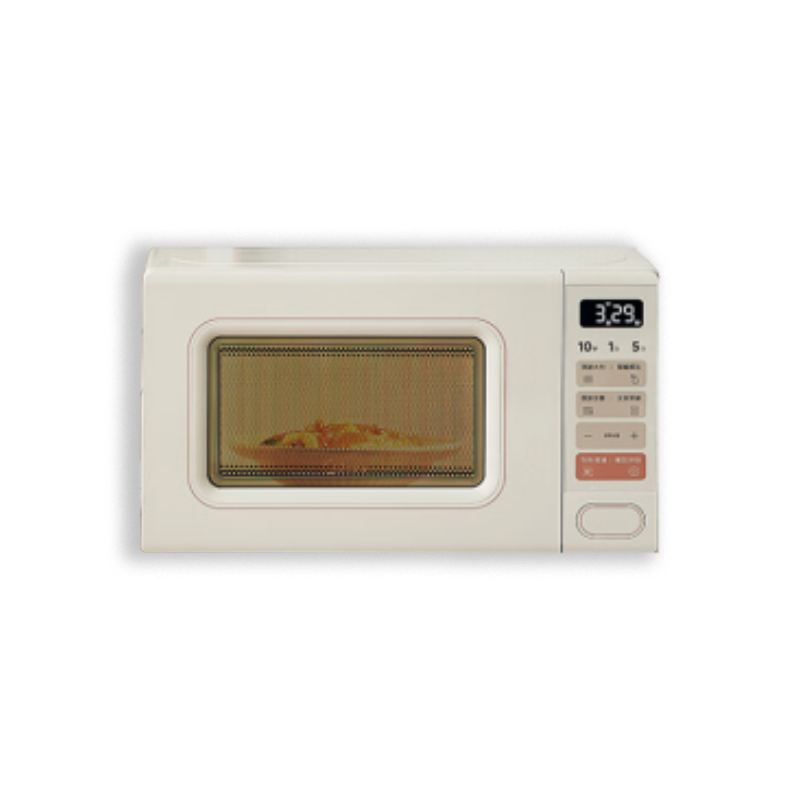 美的(Midea) 微波炉 云朵系列变频 20L家用小型奶油风百搭复古转盘式 低频轻音 M2H2 奶白色