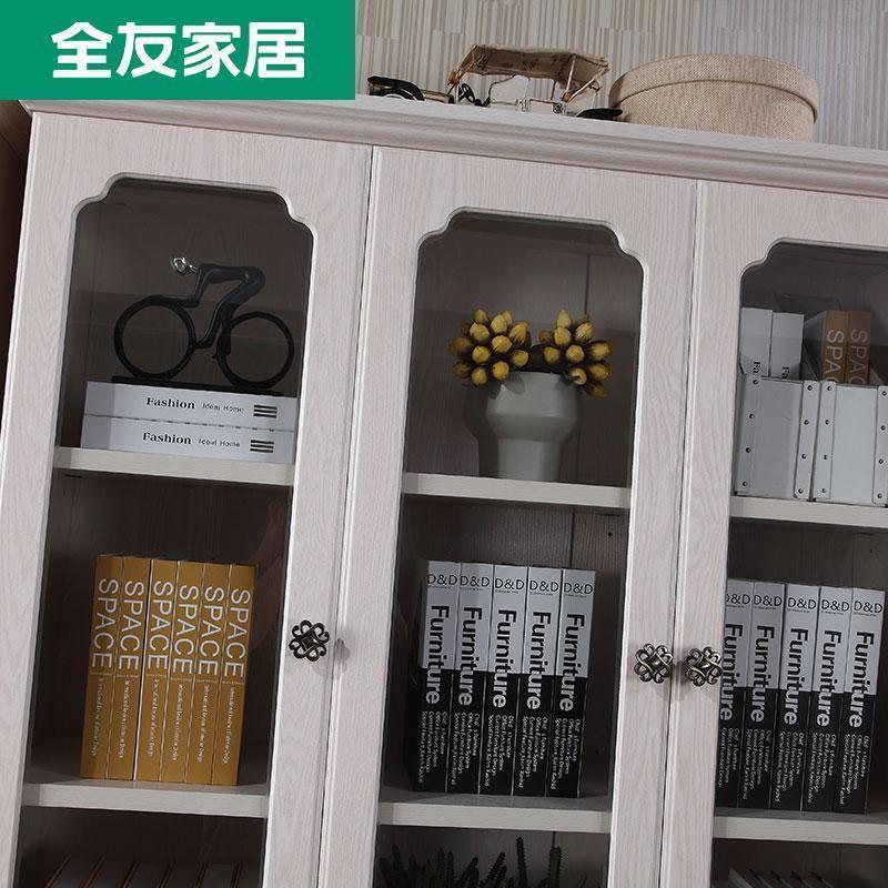 森美人家私书柜新款书房美式书柜三书柜陈列柜书橱储物柜122024 三门书柜1.2-1.4米宽